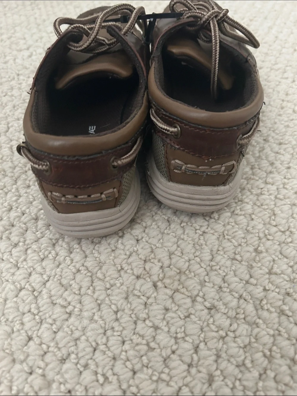 American Eagle Brown and Tan Kids Boat Shoes